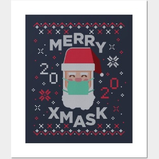 Merry Xmask 2020 - Santa Wearing Mask Posters and Art